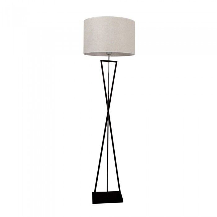 V-Tac Vt-7913 Lampada Da Terra Piantana In Metallo Con Paralume Tessuto Con Portalampada Per Lampadine E27 - Sku 40411