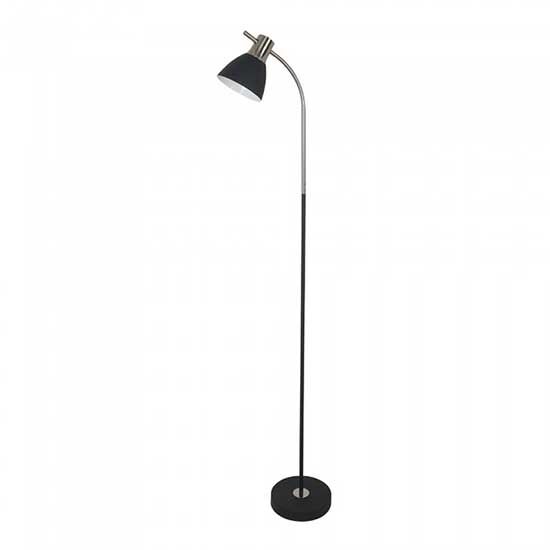 V-Tac Vt-7702 Lampada Da Terra In Metallo Corpo Nero E Nichel Satinato Orientabile Con Portalampada Per Lampadine E27 - Sku 40421