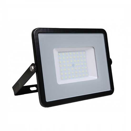 V-Tac Pro Vt-50-B-N Faro Led 50w Chip Samsung Smd Bianco Naturale 4000k 4000lm 100° Slim Alluminio Nero Ip65 - Sku 21407