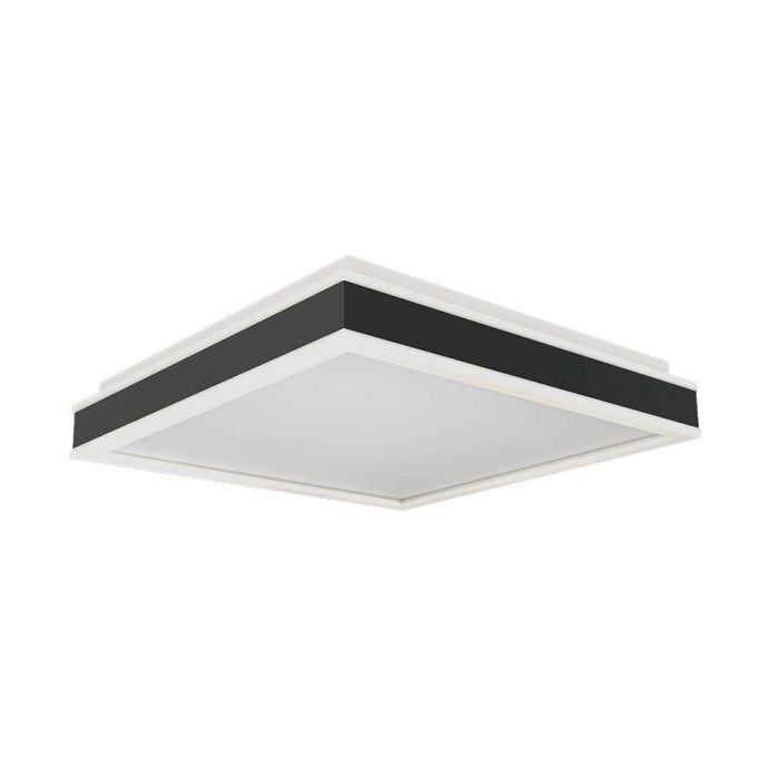 V-Tac Vt-7757-B Plafoniera Led 38w Triac Dimmerabile 400x400mm Quadrato Colore Nero 4000k - 6914