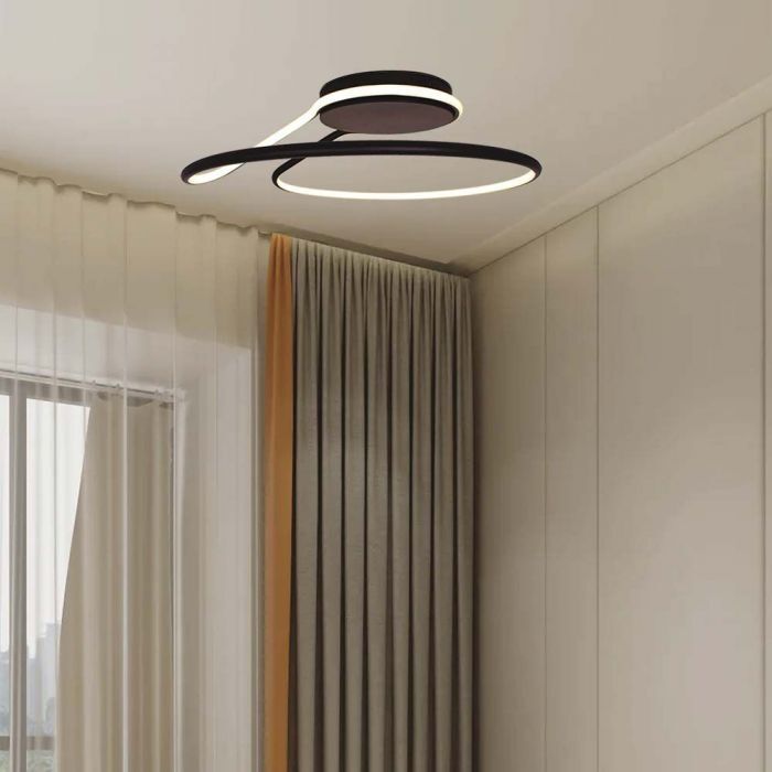 V-Tac Vt-7784 Lampadario Led Da Soffitto Rotondo Nero Cerchio Alluminio 250mm 24w 4000k Design Moderno - Sku 6996