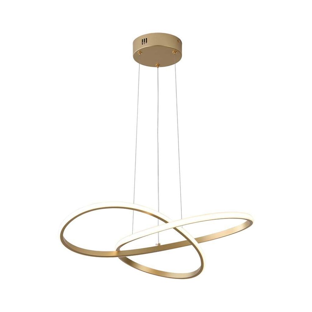 V-Tac Vt-7799 Lampadario Led Rotondo Design Moderno Forma Circolare Ad Intreccio Astratta 20w In Alluminio Colore Oro 3000к - 8014