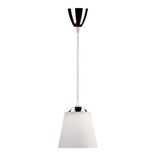 V-Tac Vt-1036 Lampadario Pendente Led 7w 1mt Moderno In Plastica Bianco Con Attacco Cromato Ф150mm - Sku 8505