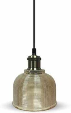 V-Tac Vt-7150 Lampadario Led Portalampada Pendente 1mt E27 Elegant Stylish Ф145mm Metallo E Vetro Ambrato Sku 3732