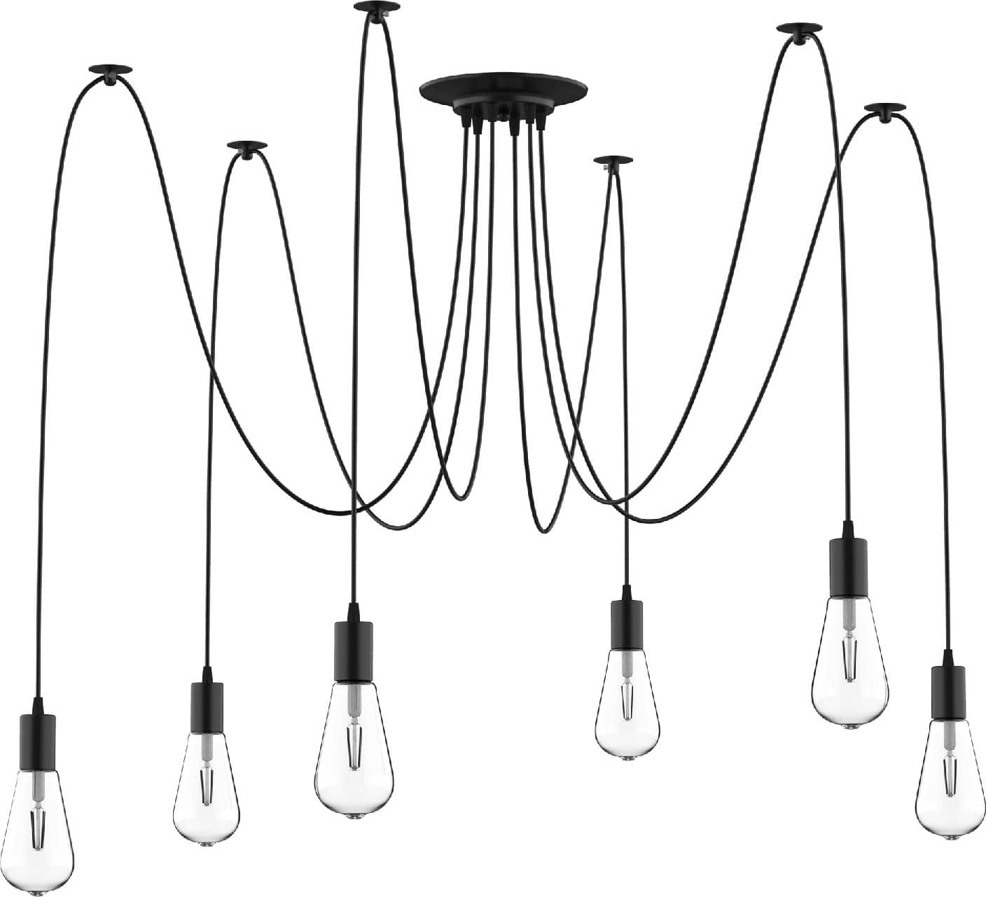 dechome b31dd5 lampadario moderno a sospensione forma di ragno 6 luci casa e ufficio - b31dd5