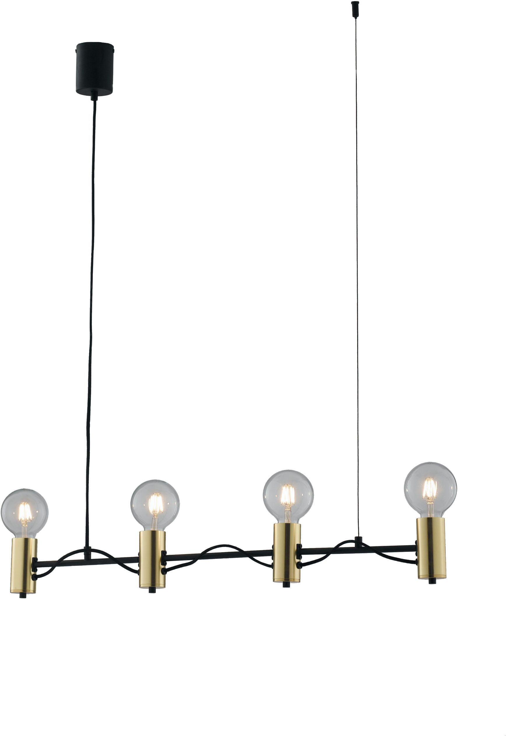 Lampadario Sospensione Axon Class Colore Nero Oro 60W Mis 89 x 7,5 x 120 cm