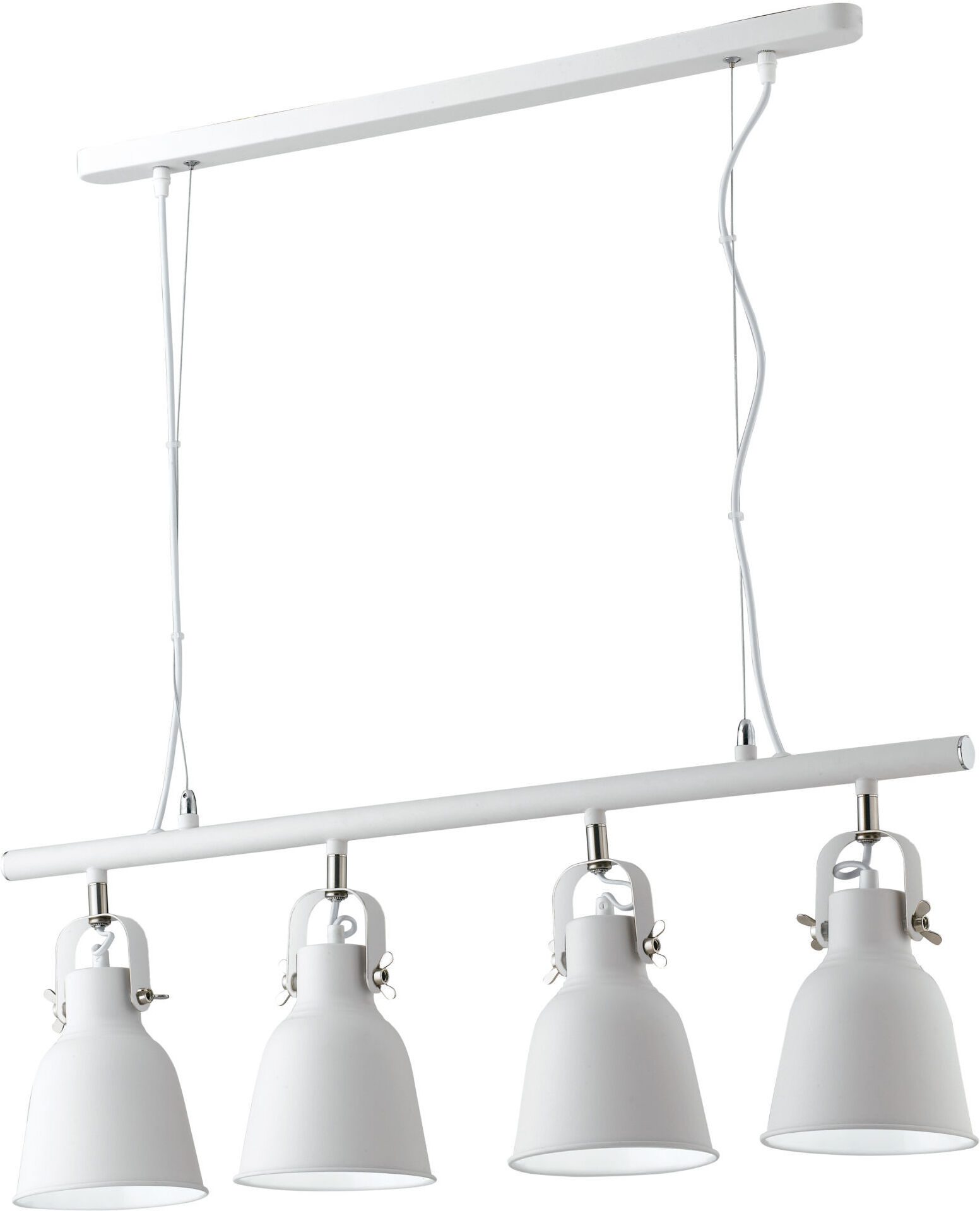 Lampadario Sospensione Legend Industrial Vintage Colore Bianco 60W Mis 85,5 x 15,5 x 179 cm