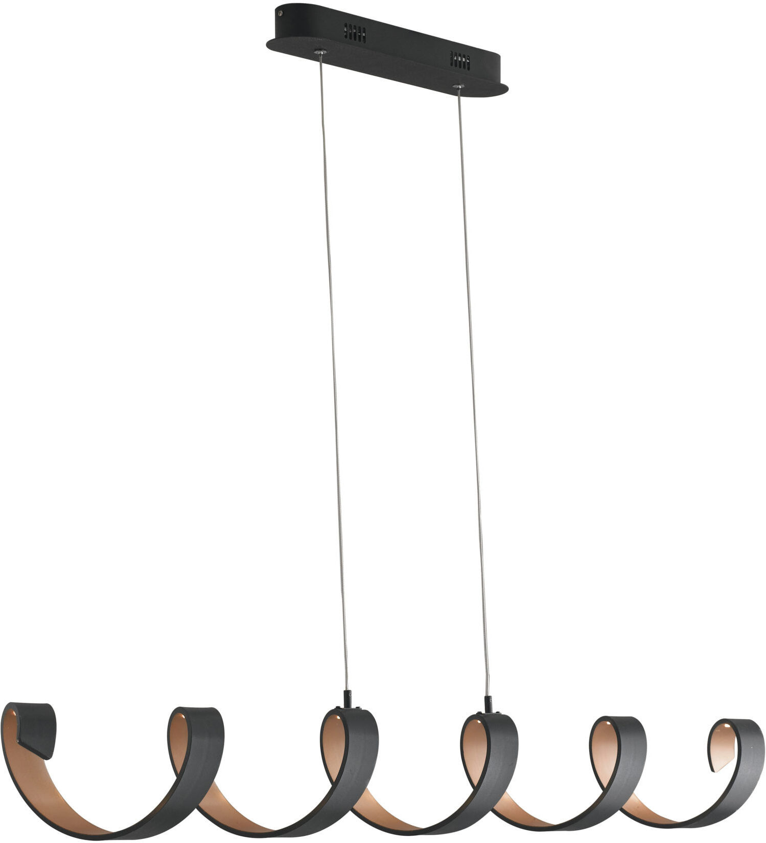 Lampadario Sospensione Led Helix Moderno Colore Nero Oro 30W