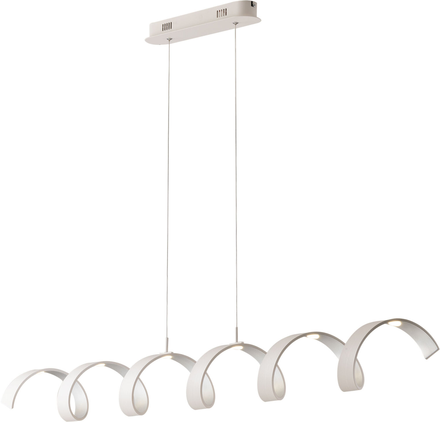 Lampadario Sospensione Led Helix Moderno Colore Bianco Silver 30W