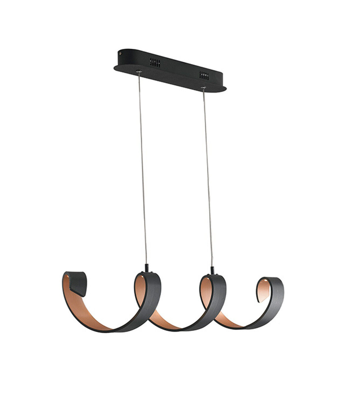 Lampadario Sospensione Led Helix Moderno Colore Nero Oro 20W