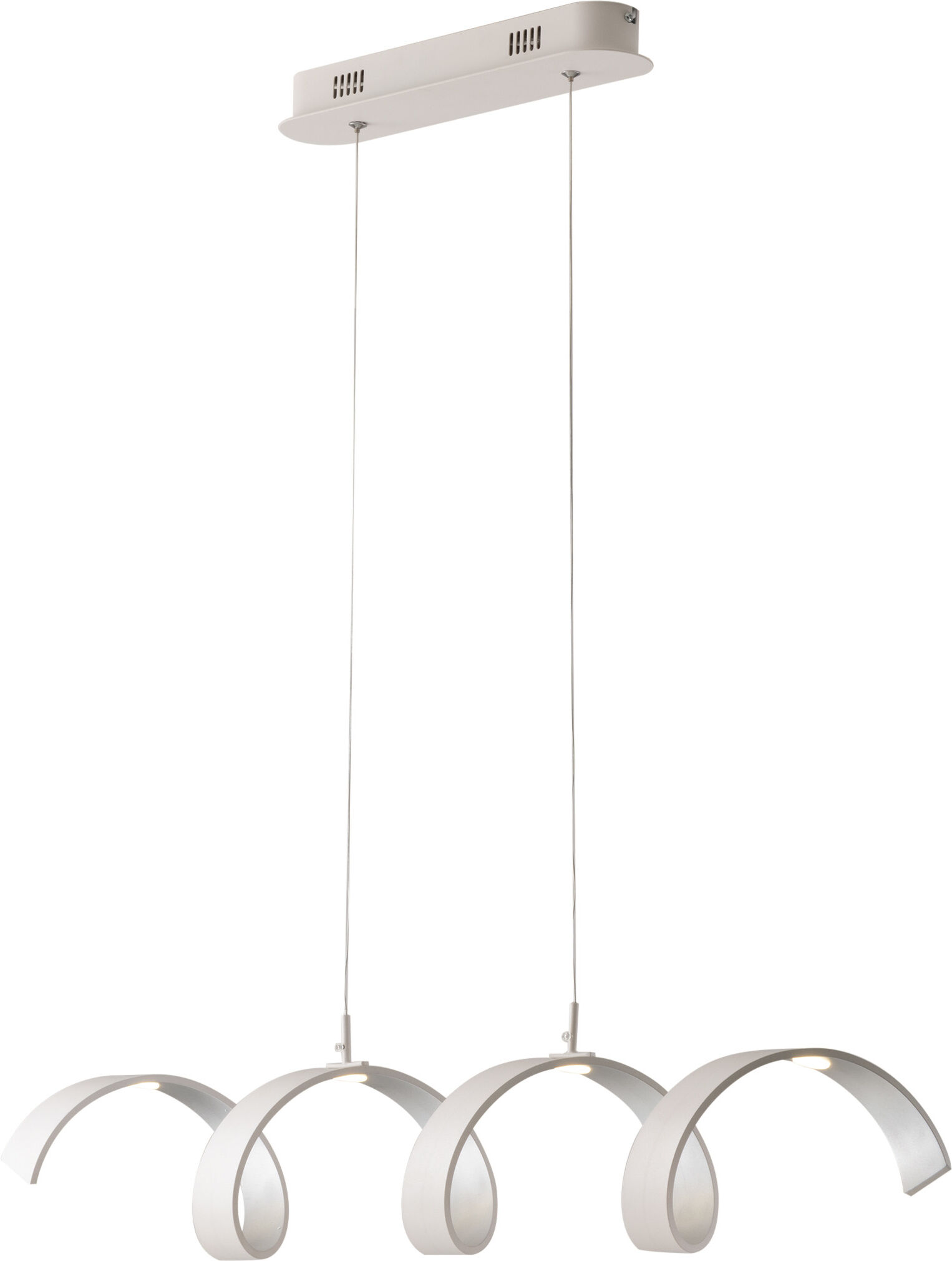 Lampadario Sospensione Led Helix Moderno Colore Bianco Silver 20W