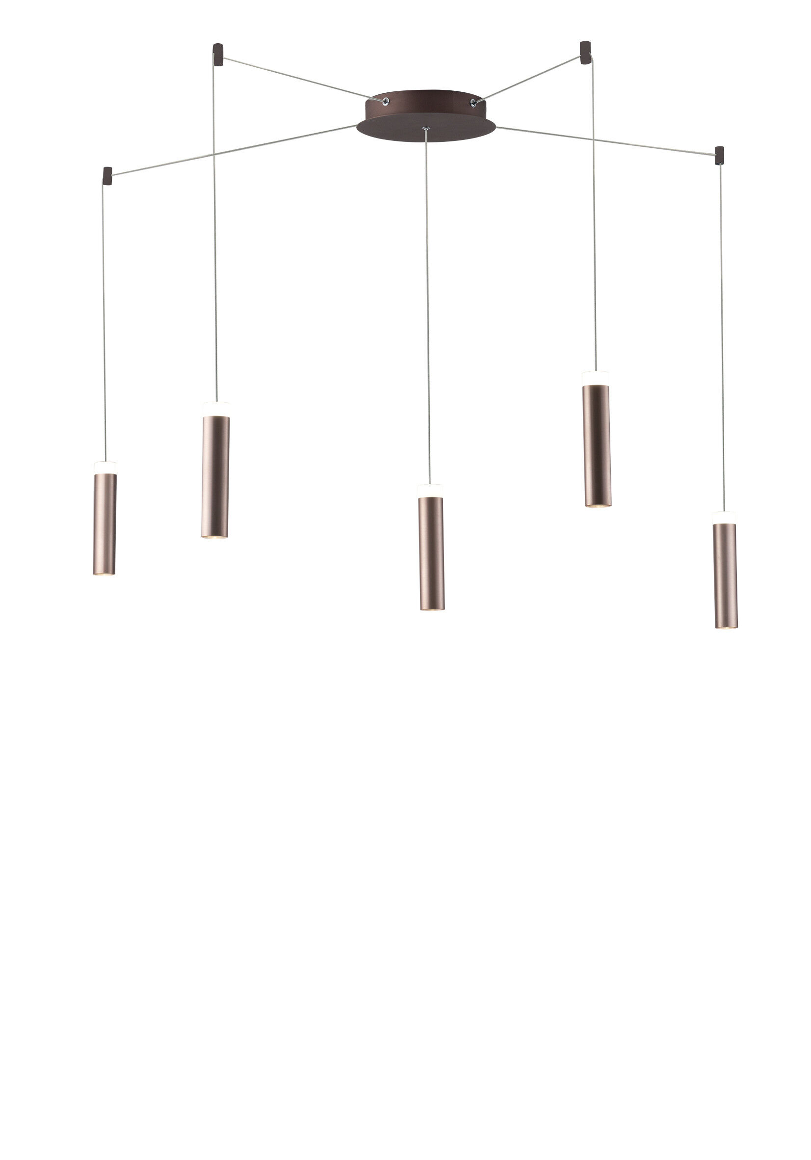 Lampadario Plafoniera Led Candle Eclettico Colore Bronzo 5 x 7W Dim 20 x 400 x 22 cm