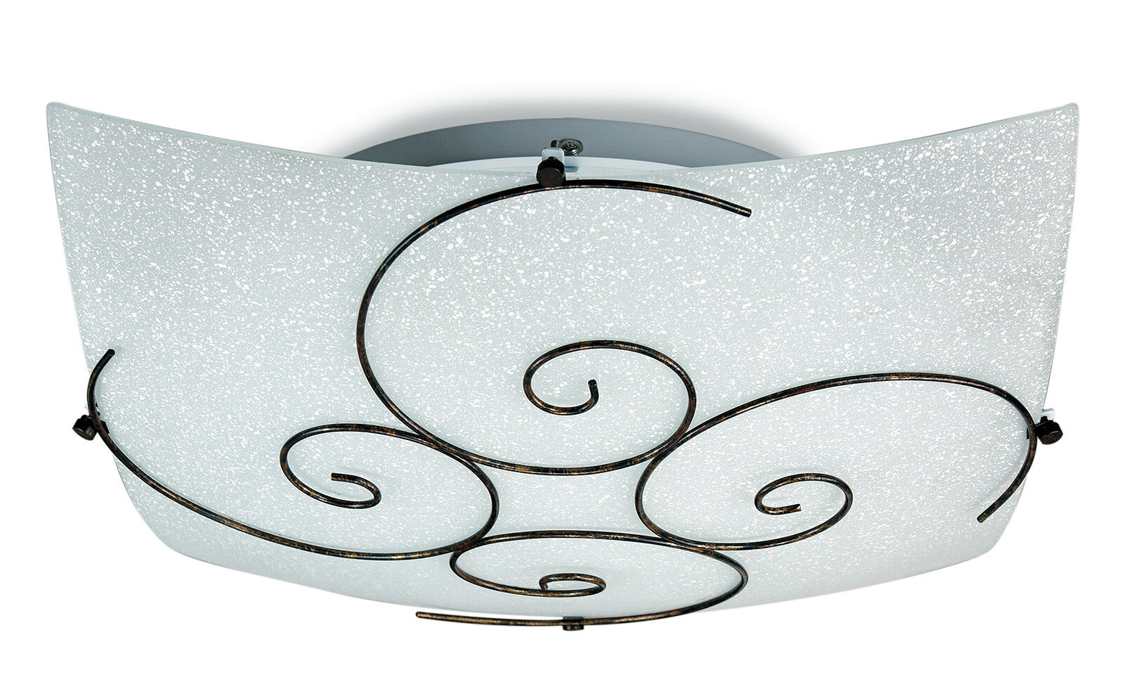 Lampadario Plafoniera Ricciolo Ceiling Lamp Colore Bianco 60W Mis 40 x 40 cm