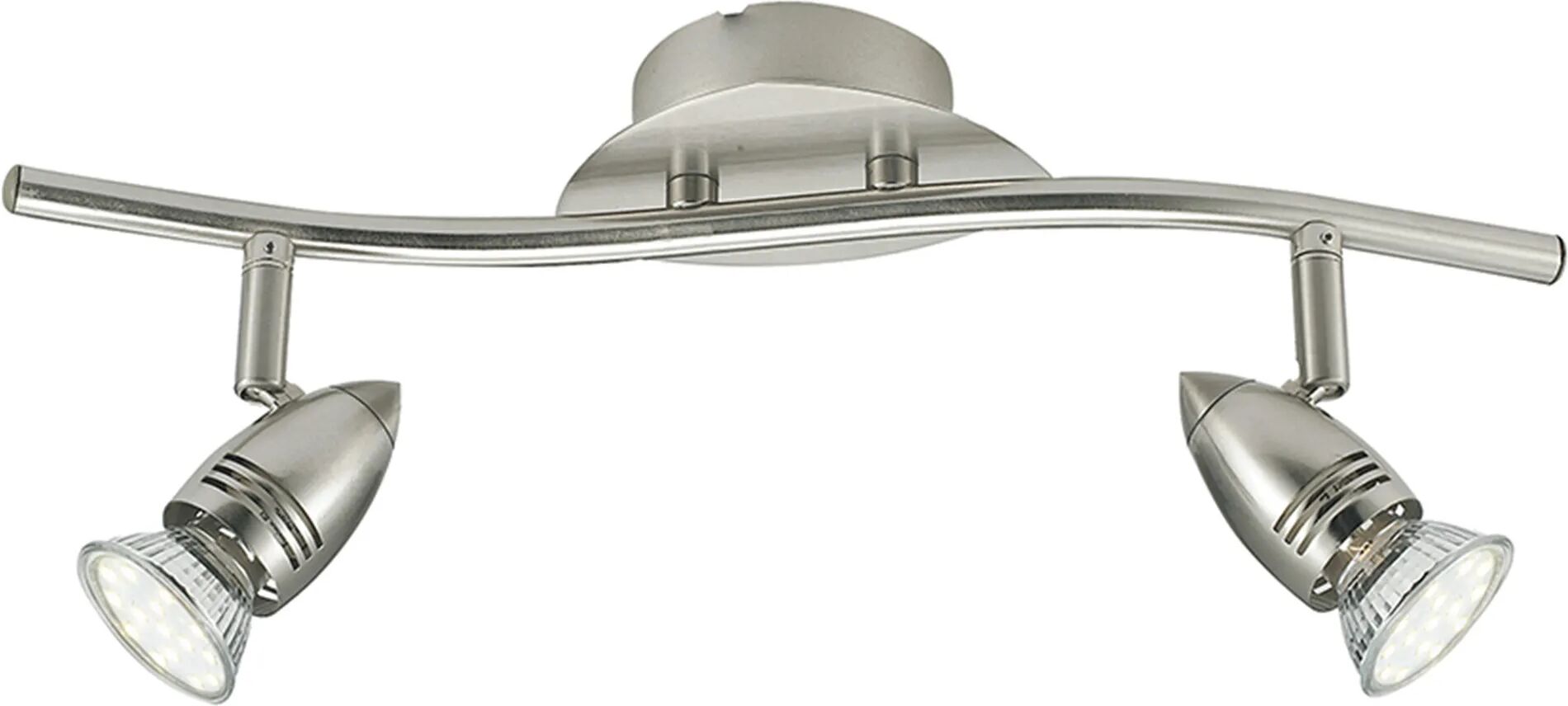 Tecnomat BARRA 2 FARETTI SUNNY NIKEL 2xGU10 LED 42W INCLUSE IP20 DIMENSIONI 390 x 120 mm