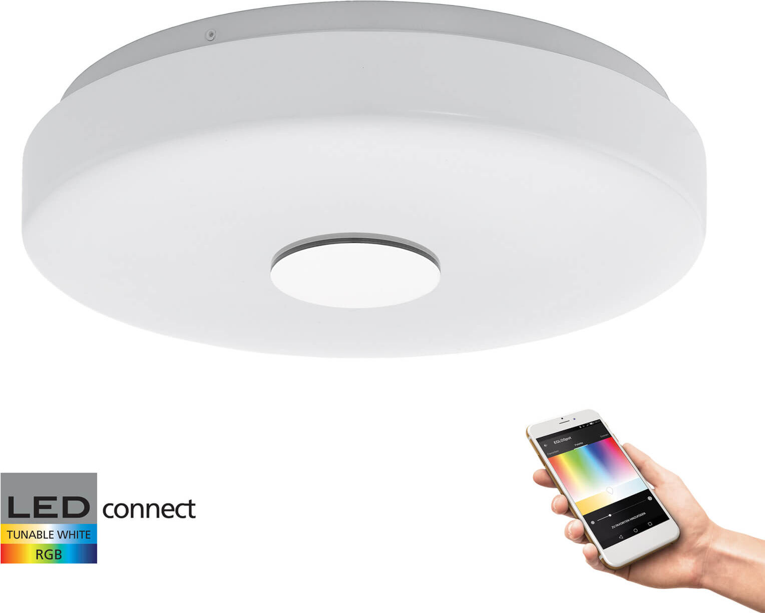 Eglo Connect Beramo-C Plafondlamp Wit, White and Color