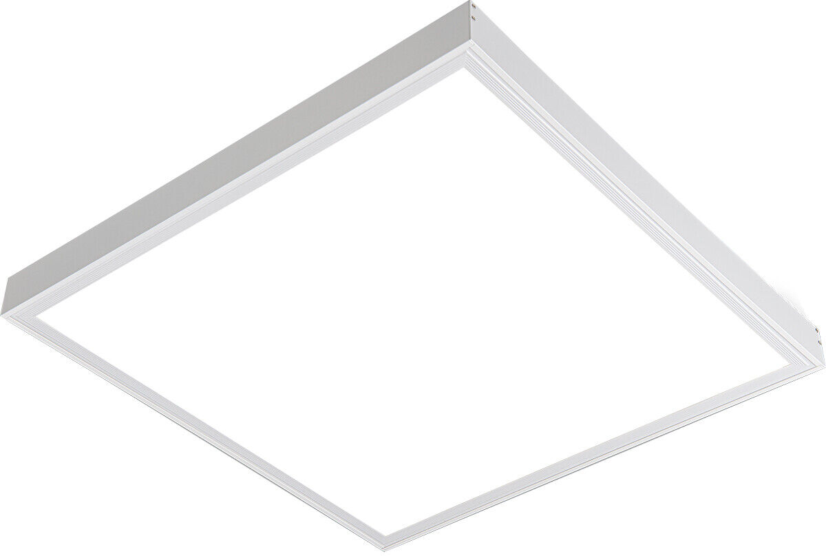 BES LED ACTIE: LED Paneel - Aigi Clena - 60x60 Helder/Koud Wit 6000K - 40W Opbouw Vierkant - Mat Wit Aluminium