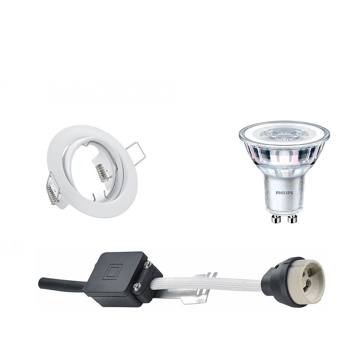 BES LED Voordeelset: LED Spot Set - GU10 Fitting - Inbouw Rond - Mat Wit - Kantelbaar Ø83mm - Philips - CorePro 827 36D - 5W - Warm Wit 2700K - Dimbaar - Voordeelset