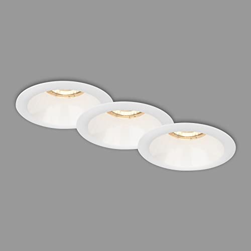 Briloner Set van 3 inbouwspots, inbouwlamp GU10, inbouwspots, wit, 95x61 mm