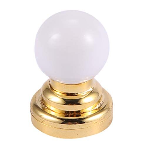Jikoiuty 1:12 poppenhuis miniatuur wereldbol wit plafond LED licht verlichting lamp met batterij
