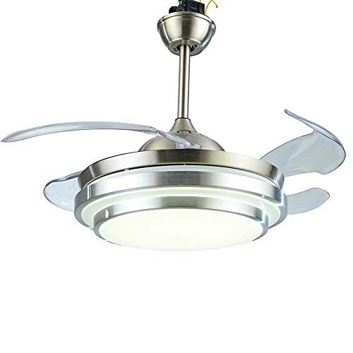 DIFU Plafondventilator lamp, 106 cm (42 inch) afstandsbediening, kroonluchter, ventilator, licht, plafondventilator, dimbare led-plafondlamp met afstandsbediening, plafondlamp