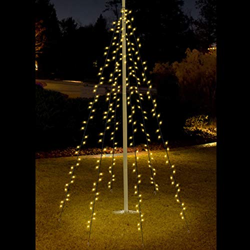 Unbekannt Lichtsnoer met 400 leds, warmwit, 8 m, voor vlaggenmast, boom, buitenverlichting, kegel, Kerstmis