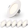 HOFTRONIC™ Set van 6 Georgia LED platte Inbouwspots wit - inbouwdiepte 25mm - 6W 490lm - Rond - 2700K warm Wit - Ø120 mm - IP20 voor binnen