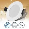 B.K.Licht Led-inbouwlamp BK_EL1570 LED inbouwspots IP44 set van 5 kunststof wit (6 stuks) wit