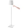 Zafferano Poldina Pro XXL dimbare LED-tafellamp en staande lamp (150 cm / 81 cm / 69 cm), nieuw contactlaadstation, EU-stekker wit