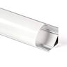Unbekannt Aluminium profiel hoekprofiel aluminium profielen aluminium profielen aluminium rail afdekking lijst voor LED strips profiel strips 1m 2m opaal helder wit milky