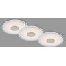 Briloner Set van 3 LED inbouwspots plafond, 650 lumen inbouwspots led, LED inbouwspot badkamer, inbouwspot badkamer IP44, aluminiumkleurig, 120x36 mm (DxH)