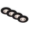 Briloner 7998-045 Set van 4 plafondinbouwspots LED, ultravlakke inbouwspots, badkamer inbouwspots, badkamer inbouwspots IP44, mat zwart, 90x25 mm (DxH)