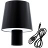 Spetebo Accu Touch flessenlamp 60 LED 14 x 10 cm zwart flessenlicht warm en koud wit om op flessen te steken decoratieve lamp tafellamp dimbaar oplaadbaar voor binnen