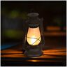 com-four ® LED-lantaarn met draaggreep flikkerende metalen lamp met dimmer staande en hanglamp in stormlantaarnontwerp voor camping, terras, balkon en tuin (1 stuk zwart)
