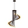 CukYi LED Modern Chandelier Lamp, Retro Pendant Light Minimalist Coffee Museum Wrought Iron Bar Restaurant Spiral Staircase Lamp Industry Hanging Light Lamp Chandelier Modern Stair Revolving Chandelier Hang