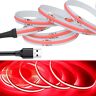 RYE USB aangedreven 5V 3M COB LED Red Strip Light, 320 LEDs/M, 0.5 ~ 5M Touw/Tape Light DIY als TV Backlight, Keuken Onder Toon/Kast/Kledingkast/Trappen Stap Licht, Voeding Uitgesloten.