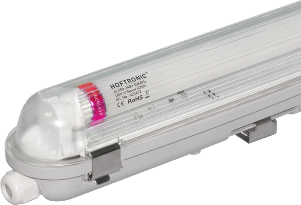 HOFTRONIC™ LED T8 TL armatuur IP65 120 cm 6000K 18W 3150lm 175lm/W Flikkervrij koppelbaar