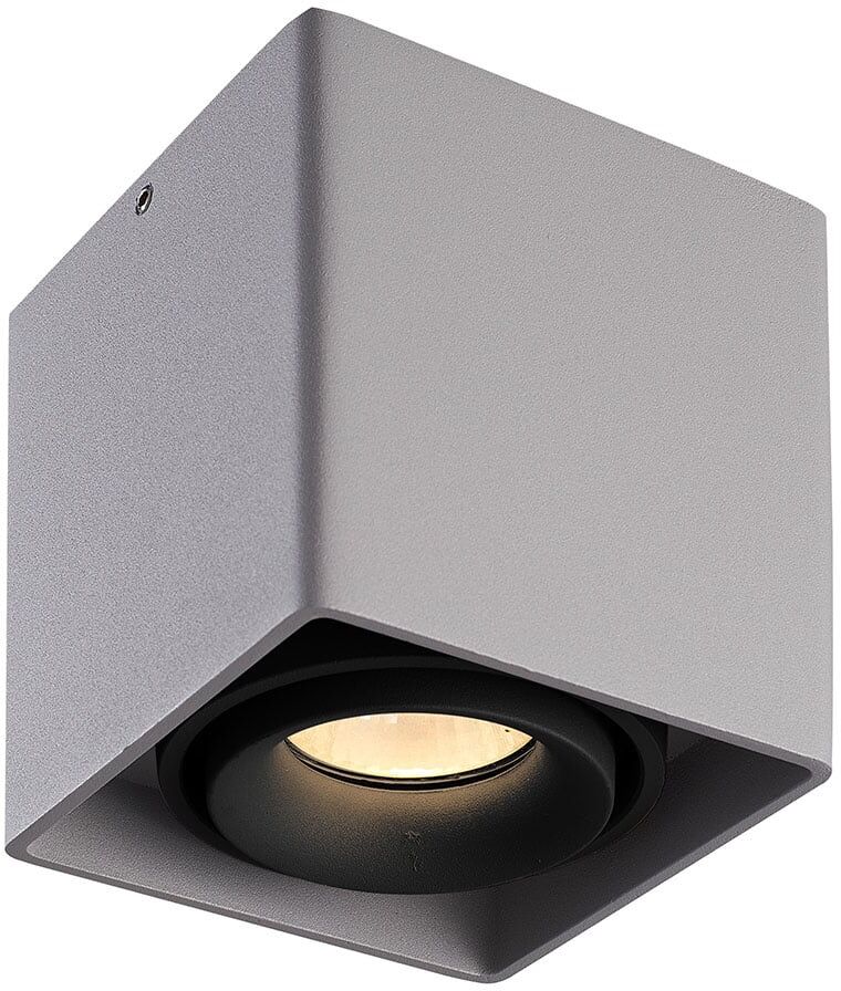 HOFTRONIC™ Dimbare LED Opbouwspot plafond Esto Grijs met zwarte afdekring IP20 kantelbaar excl. GU10 lichtbron