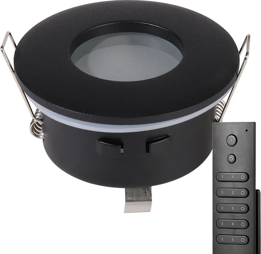 HOFTRONIC™ Set van 12 stuks dimbare LED inbouwspots Porto met 4.2 Watt spot IP44 Zwart incl. afstandsbediening