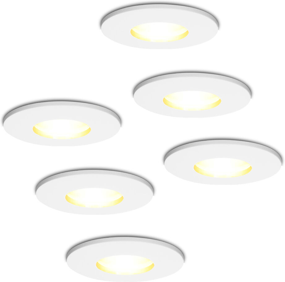 HOFTRONIC™ Set van 6 stuks dimbare LED inbouwspots Barcelona met 5 Watt IP44 [vochtbestendig]