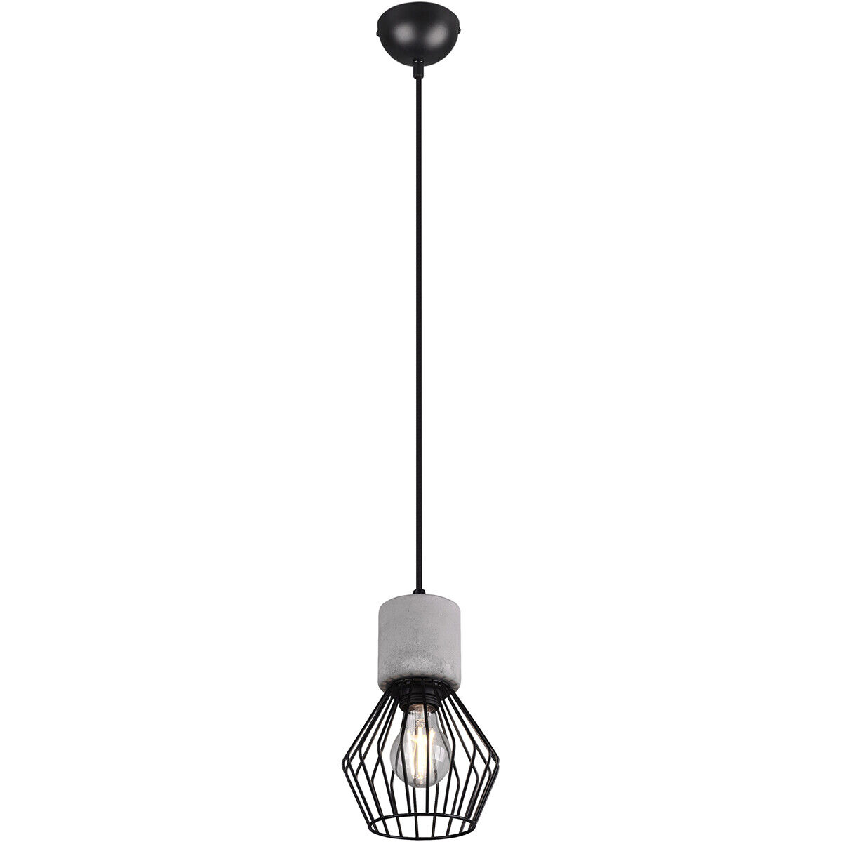 BES LED LED Hanglamp - Trion Jamo - E27 Fitting - 1-lichts - Rond - Mat Zwart - Aluminium