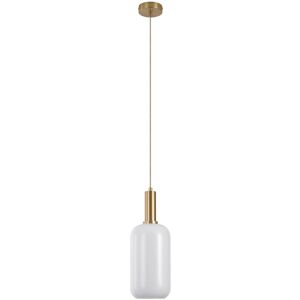 Chelsea lampe pendel lys 13x41x13cm hvit glass.