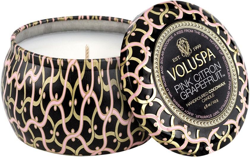 Voluspa Mini Tin Candle Pink Citron Grapefruit 113g