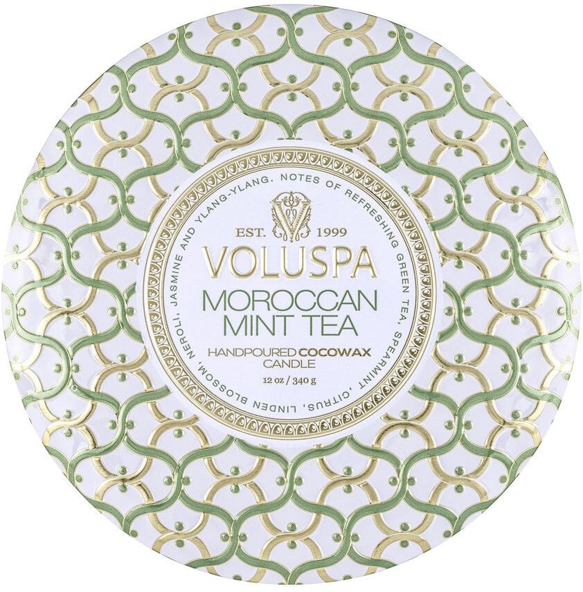 Voluspa 3-Wick Tin Candle Moroccan Mint Tea 340g