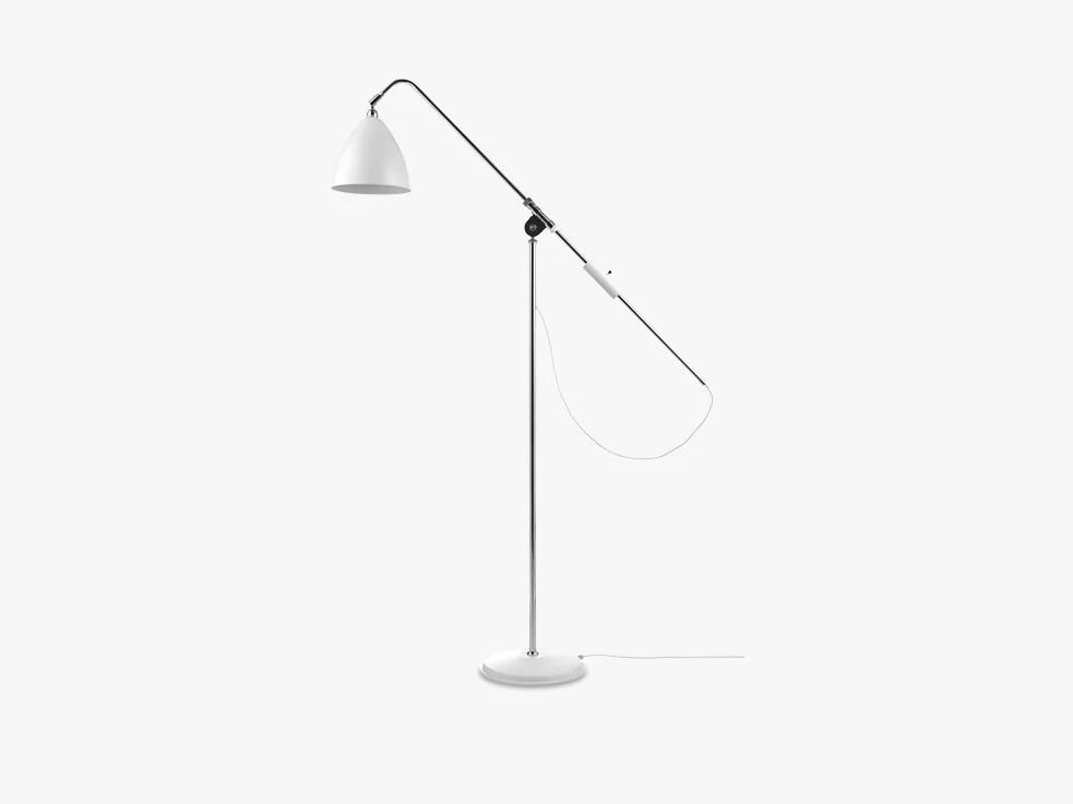 GUBI Bestlite BL4 gulvlampe-Ø21-Crome Base, Matt Hvit