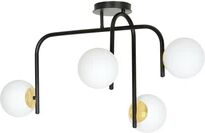 Emibig Ragnar 4 lys taklampe - Svart/Opal/Gullfarget