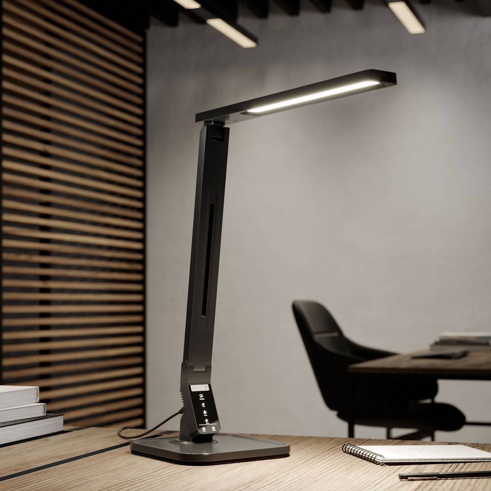Arcchio Liano LED-skrivebordslampe, svart