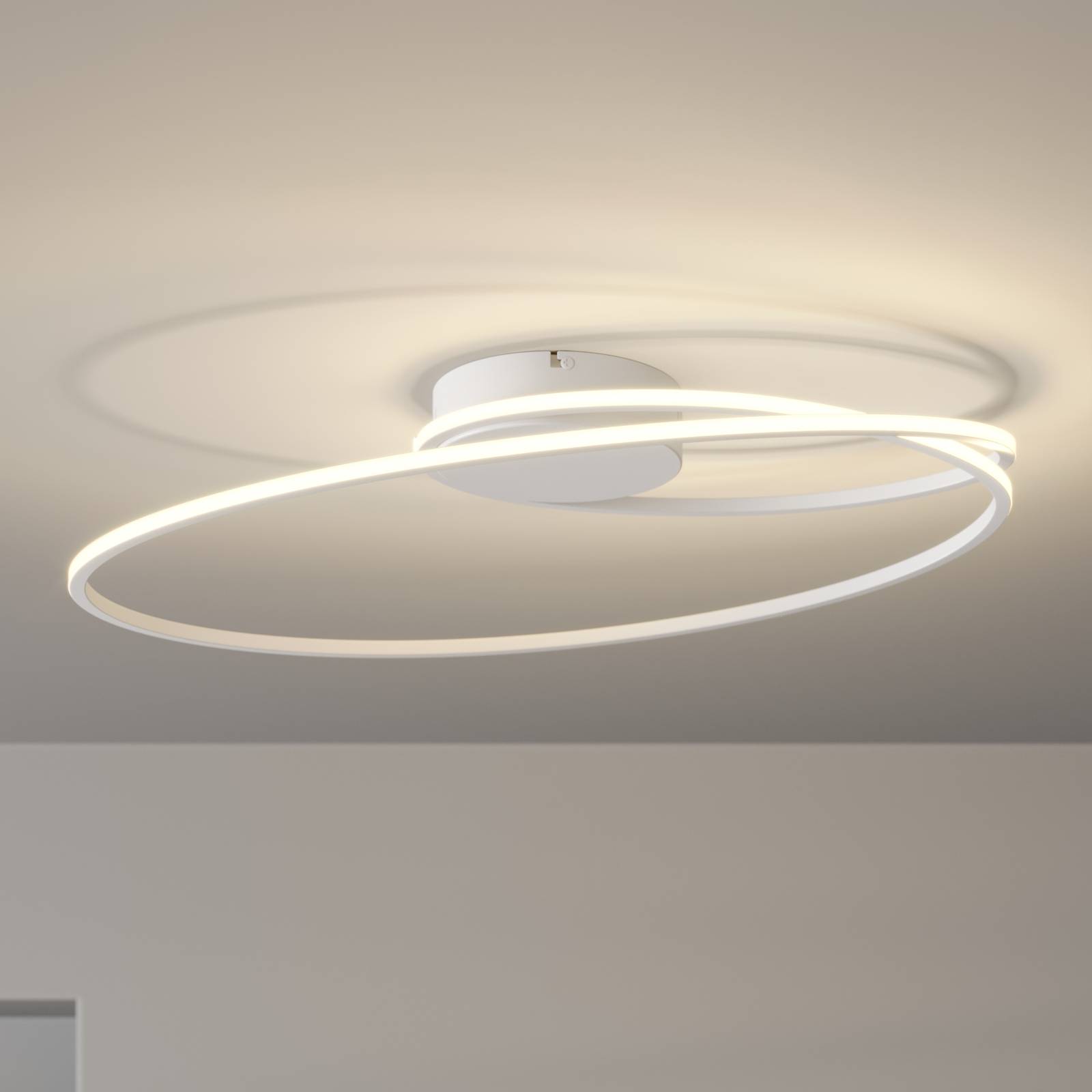 Lindby Xenias LED-taklampe, hvit, 60 x 35 cm