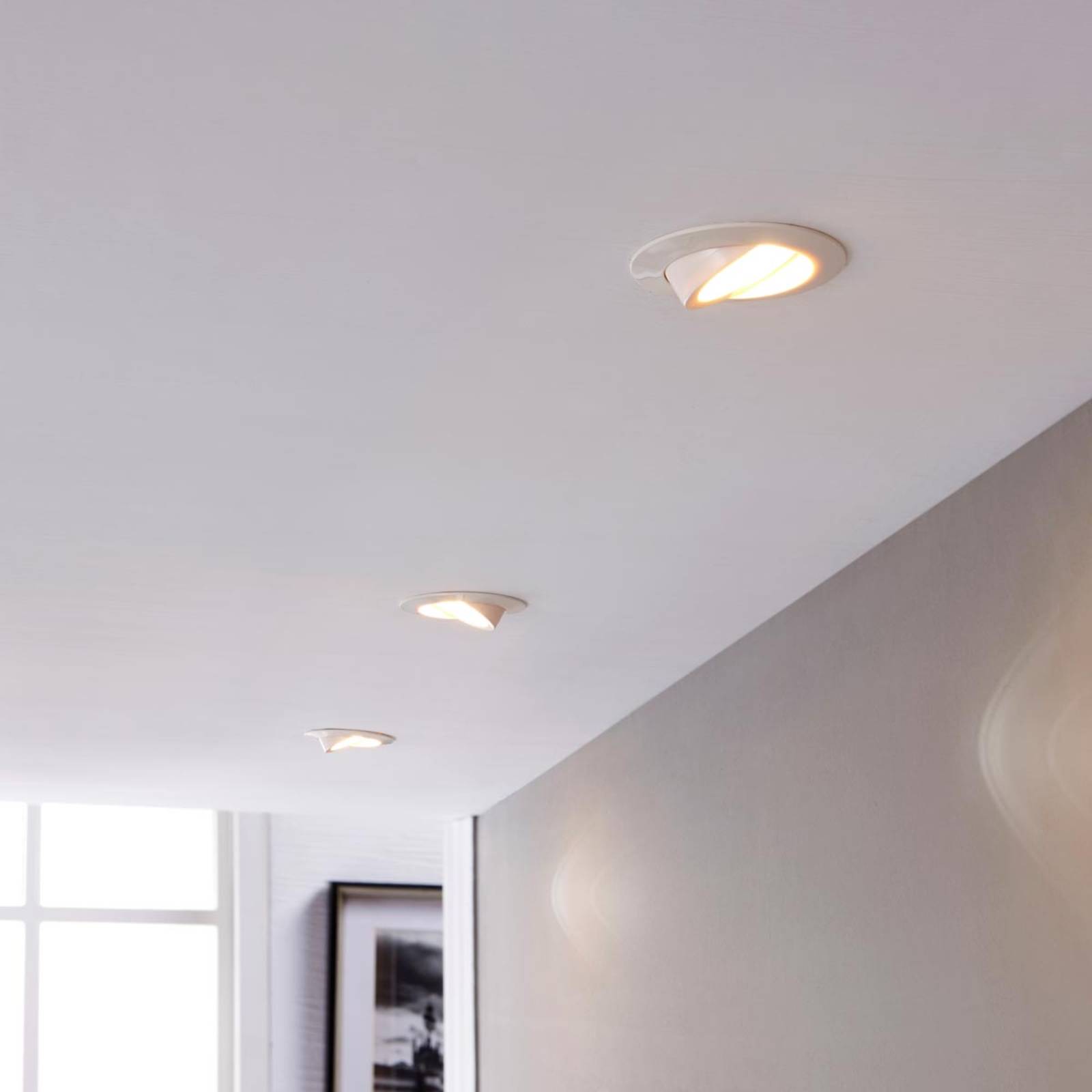 Lindby LED-downlight Andrej, rund, hvit 3er-sett