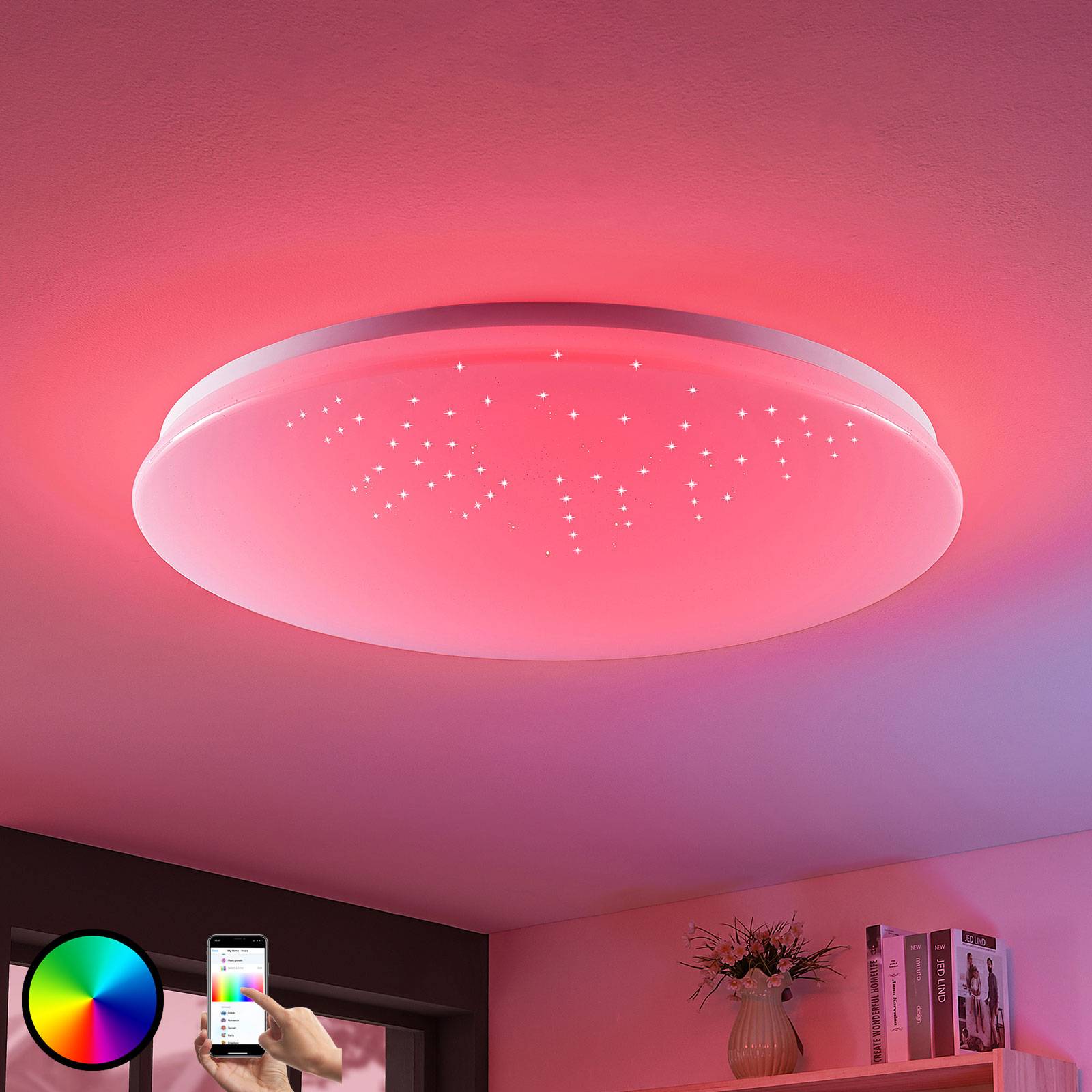 Lucande LED-taklampe Marlie, WiZ-teknologi, rund