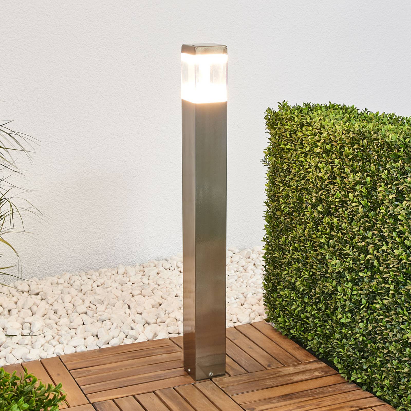 Lindby Baily - veilampe av rustfritt stål med LED-lys